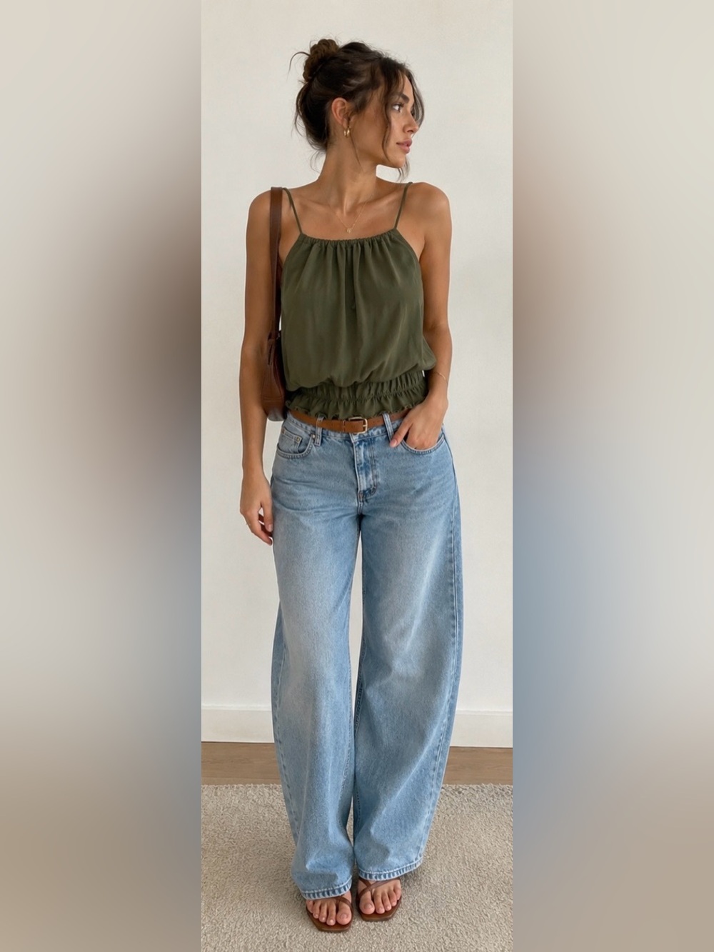 Olive Green Crop Top